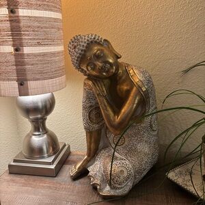 Thai Gold Buddha Resting Figurine Feng Shui